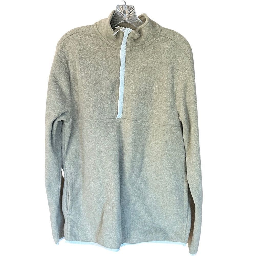 NWT Goodfellow & Co Fleece 1/4 Zip Pullover Tan-Brown Size Med